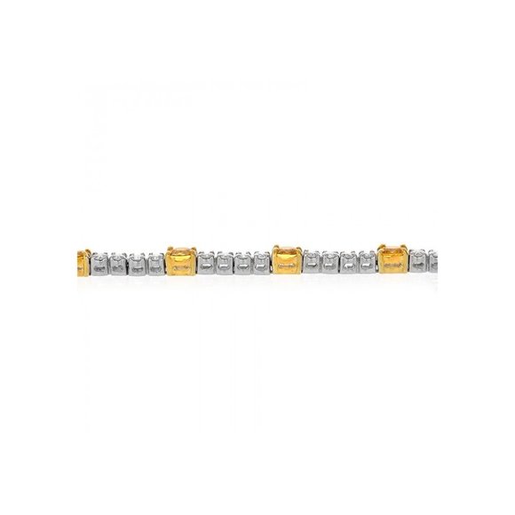 4.75 Carat Yellow Sapphire & Diamond Bracelet - Picture 5 of 6